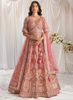 Tissue Rose Gold Wedding Wear Sequins Work Lehenga Choli